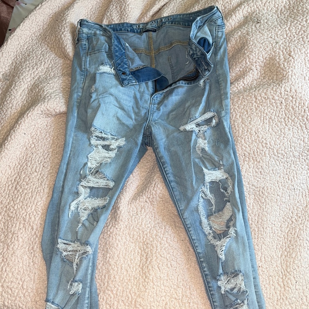 Super stretch American eagle ripped jeggings
